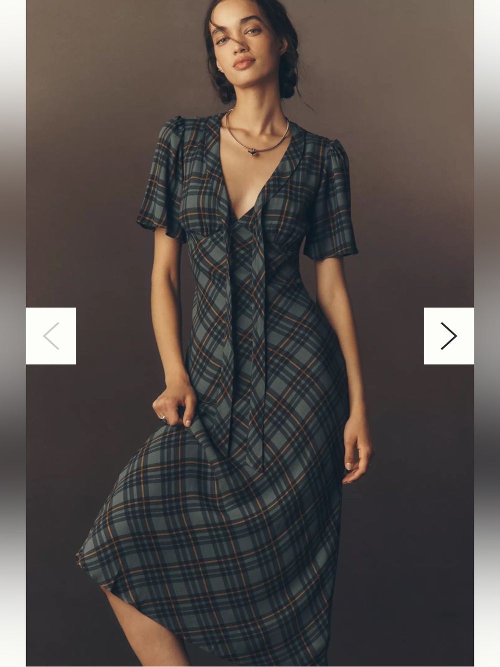 Reformation Tyra Short-Sleeve V-Neck Midi Dress